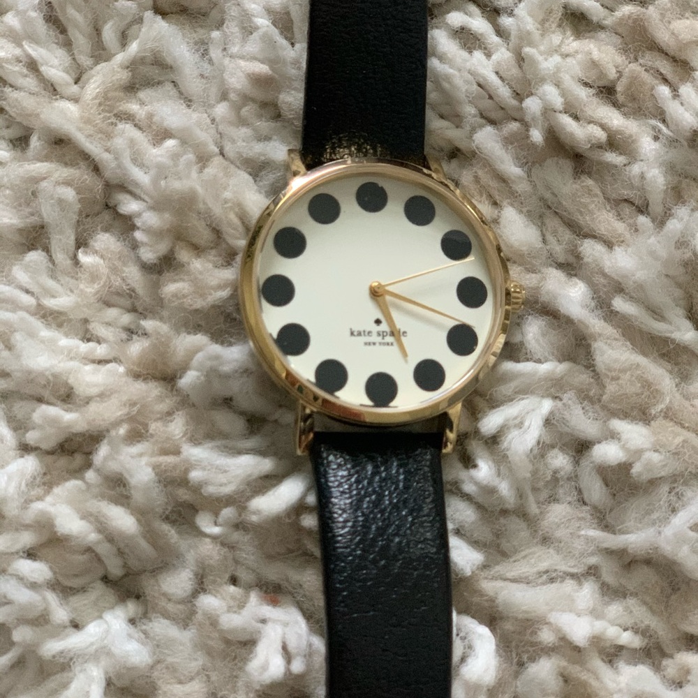 Kate Spade watch with black leather band
